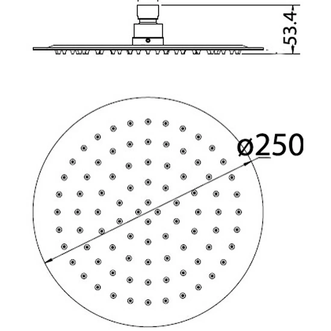 Dove Round Shower Head 250mm Brushed Copper - Image 2
