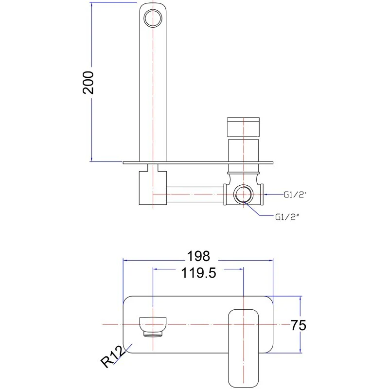 Eden Wall Mixer With Spout Brushed Nickel - Image 2
