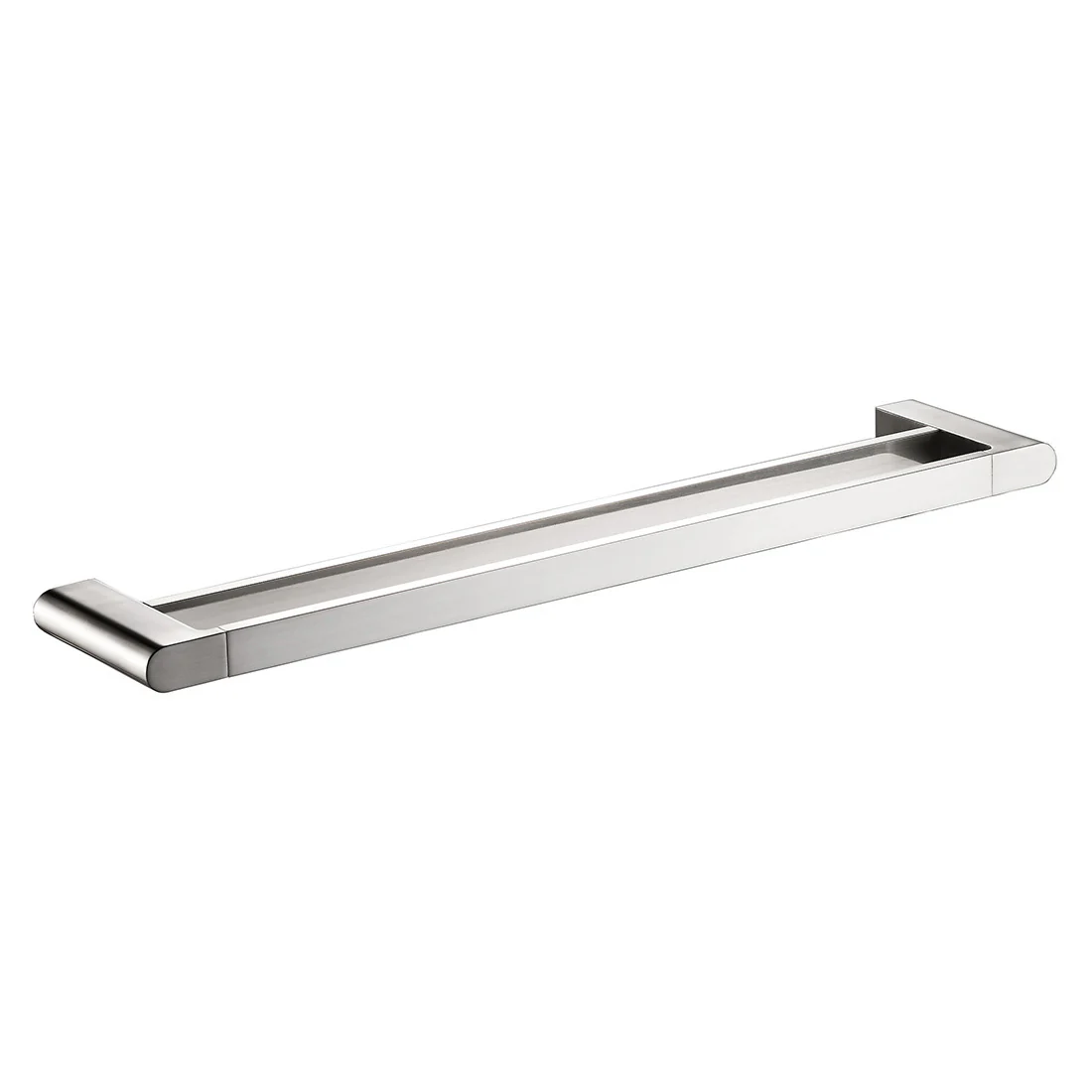 Flores Double Towel Rail 600mm Brushed Nickel - Image 3
