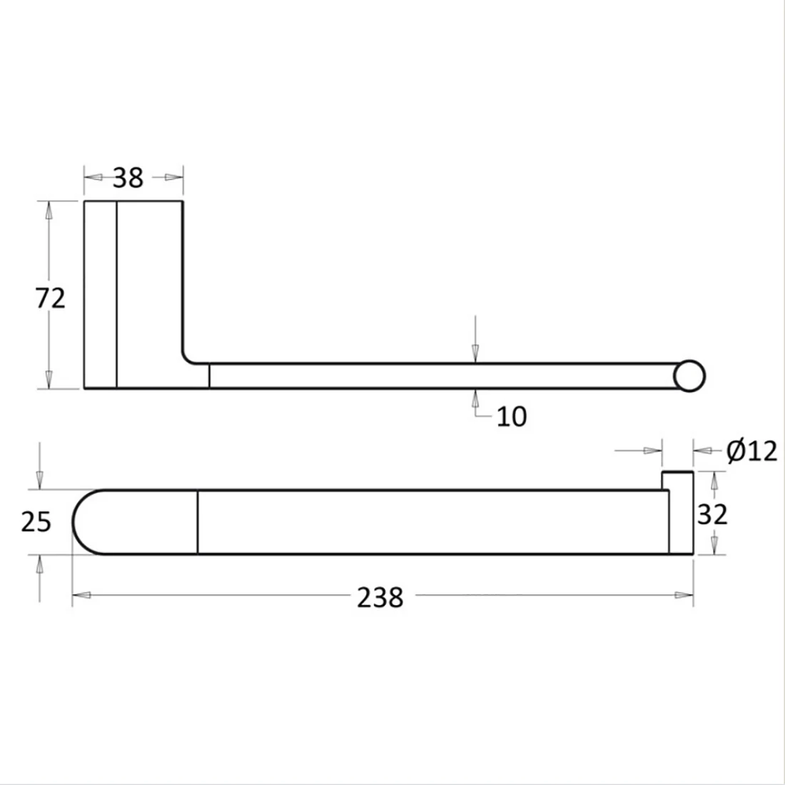 Flores Towel Bar Brushed Gold - Image 2
