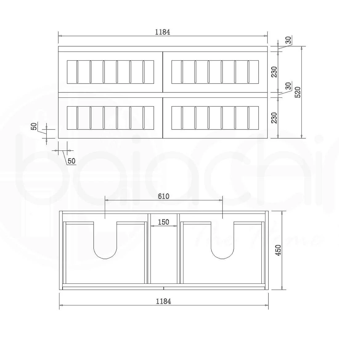 Hampton Plywood 1200mm Wall Hung Bathroom Vanity Calacatta Stone - Image 2