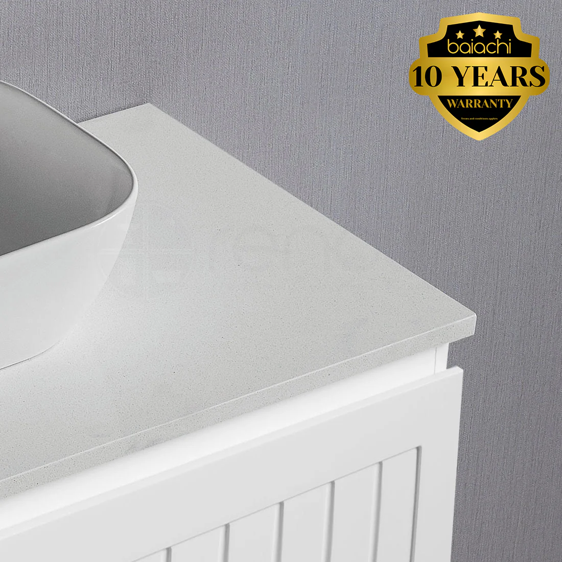 Hampton 600mm PVC Wall Hung Bathroom Vanity White Quartz Stone