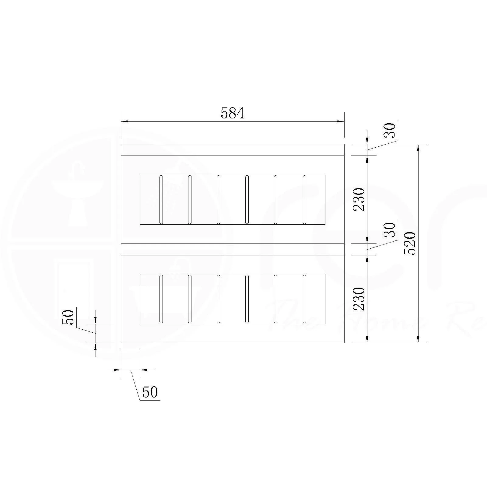 Hampton 600mm PVC Wall Hung Bathroom Vanity White Quartz Stone - Image 2
