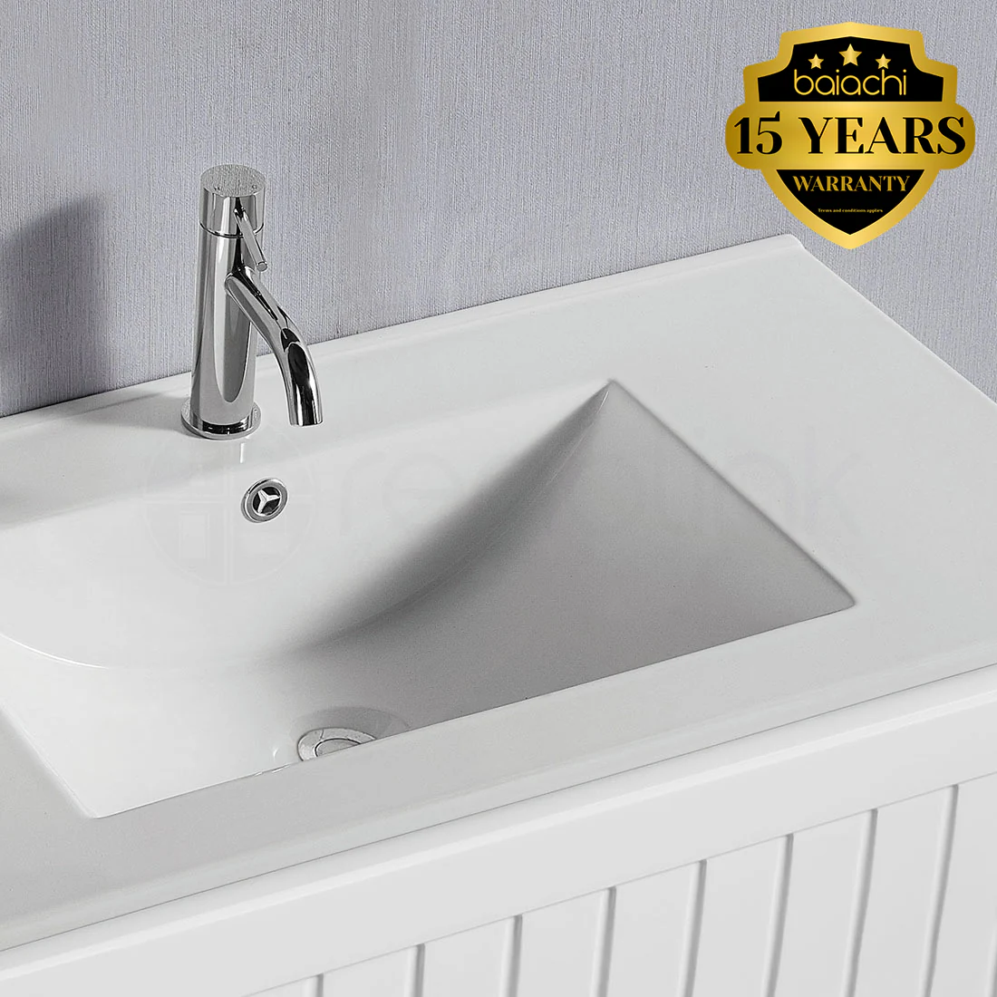 Hampton Plywood 750mm Wall Hung Bathroom Vanity Ceramic Basin