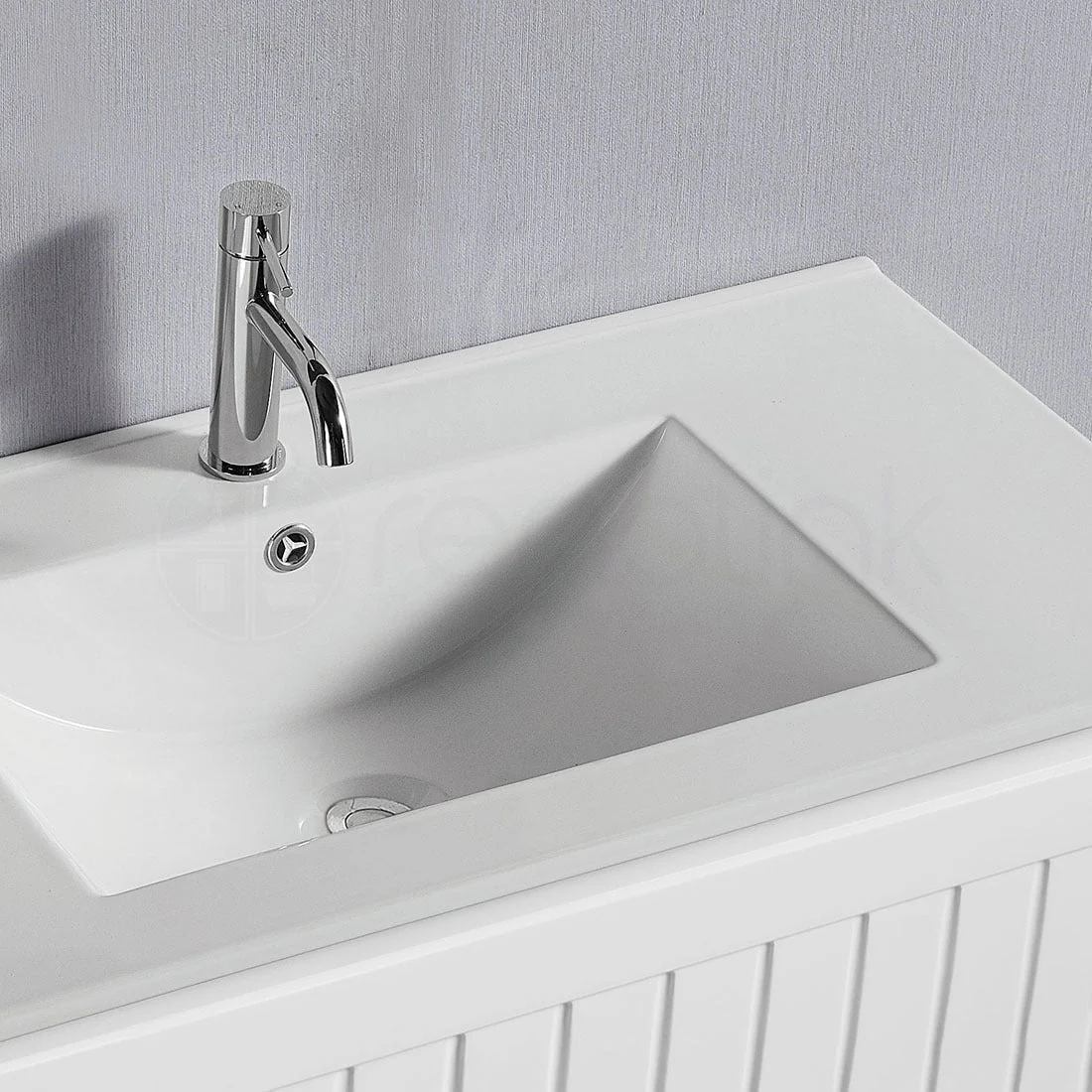 Hampton Plywood 750mm Wall Hung Bathroom Vanity Ceramic Basin - Image 3