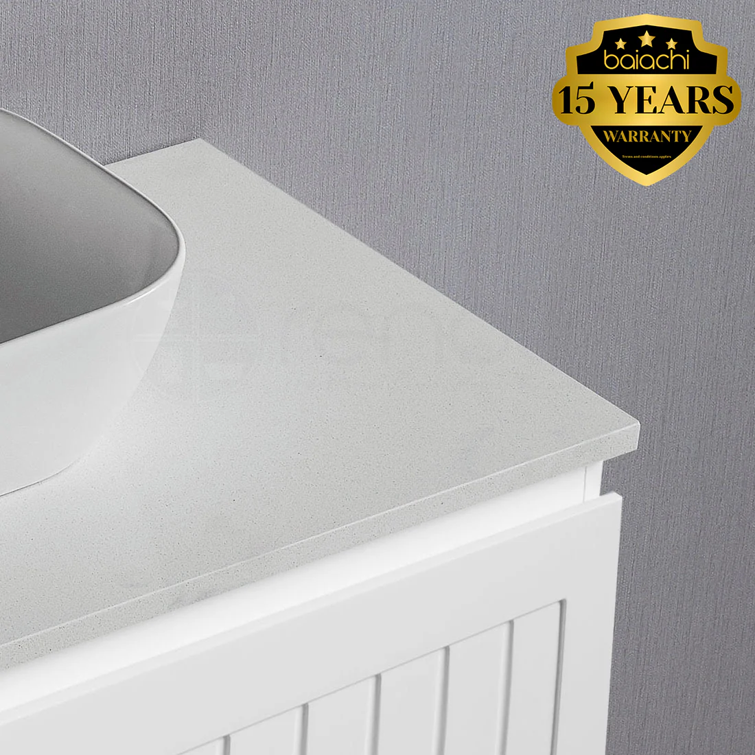 Hampton Plywood 900mm Wall Hung Bathroom Vanity White Stone