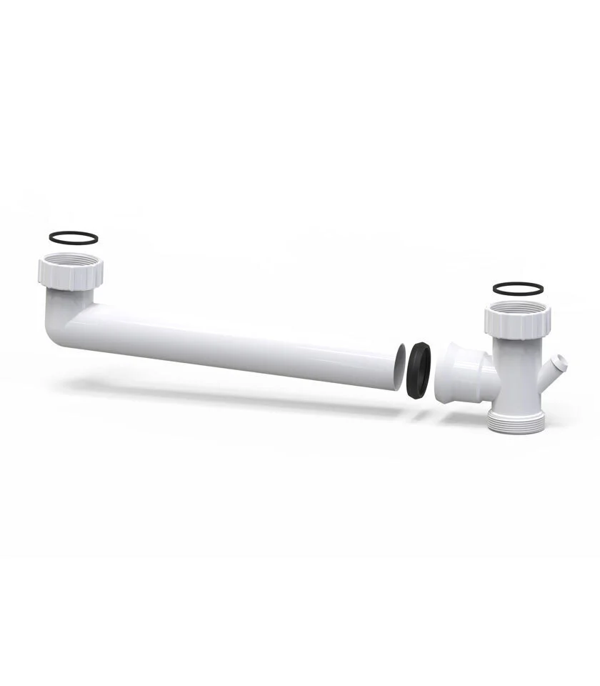 Holman 50mm Double Bowl Connector up to 300mm PVC Pipe with Single Dishwasher Connection Nipple - Image 2