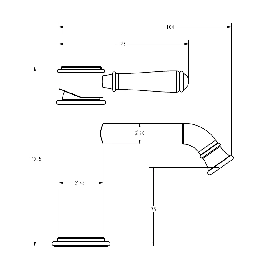Ikon Clasico Basin Mixer Ceramic Handle Chrome - Image 3