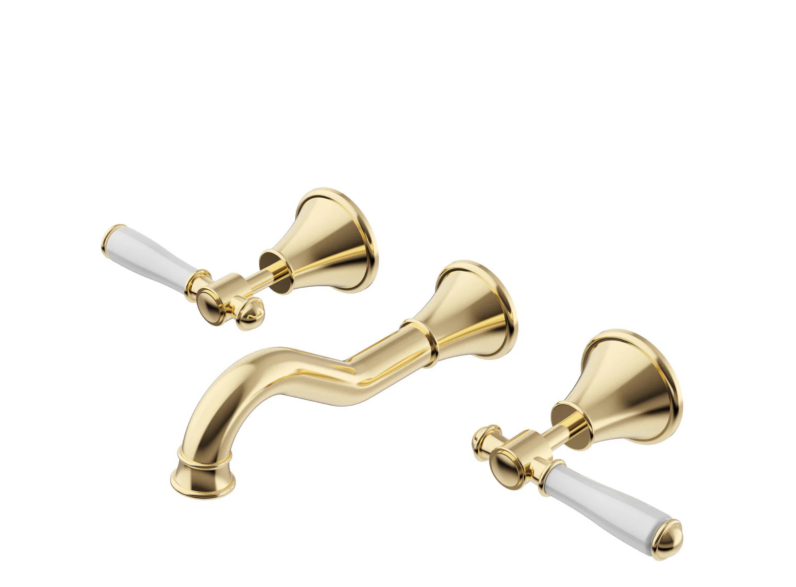 Ikon Clasico Bath Set Ceramic Handle Brushed Gold - Image 4