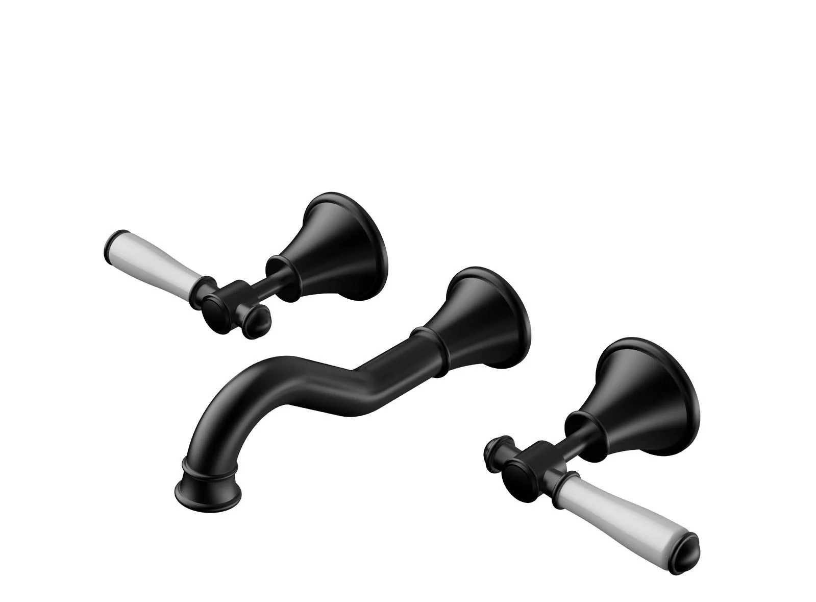 Ikon Clasico Bath Set Ceramic Handle Matte Black - Image 6