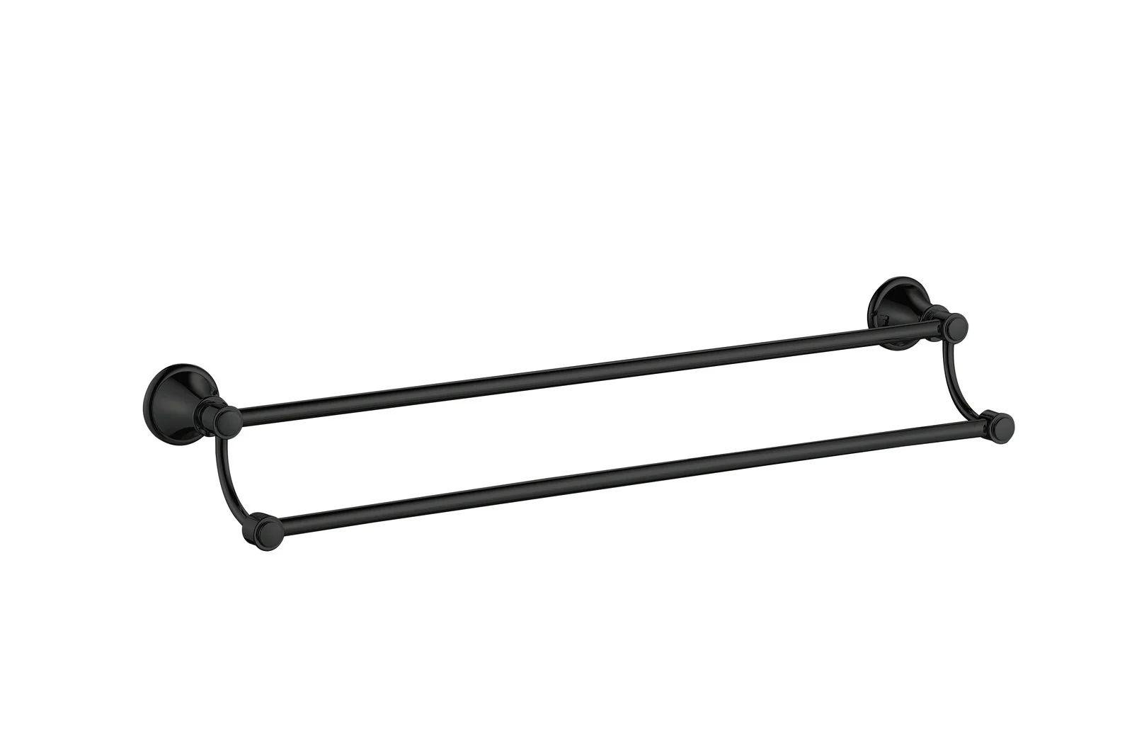 Ikon Clasico Double Towel Rail 600mm Matte Black - Image 3