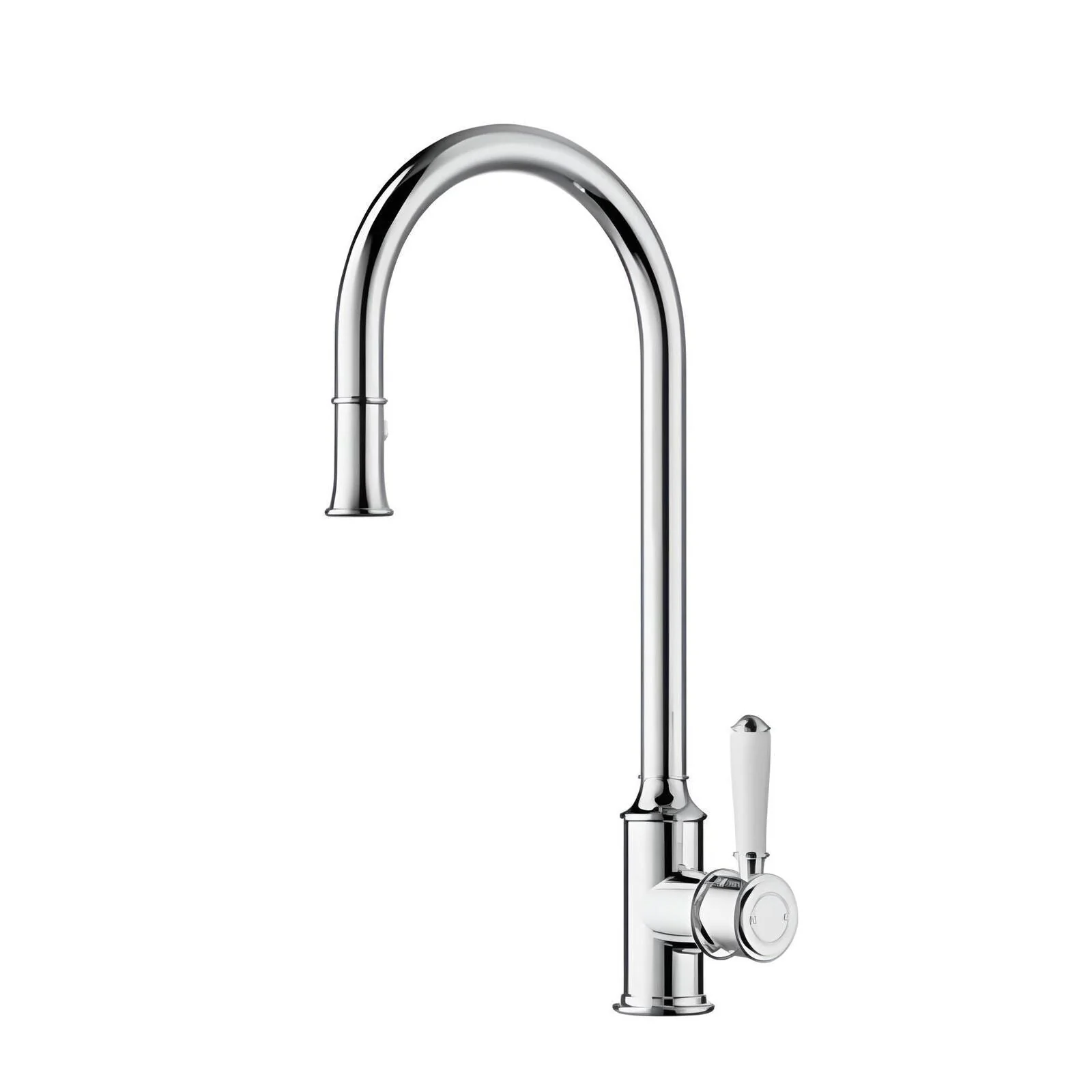 Ikon Clasico Pull Out Sink Mixer Ceramic Handle Chrome - Image 6