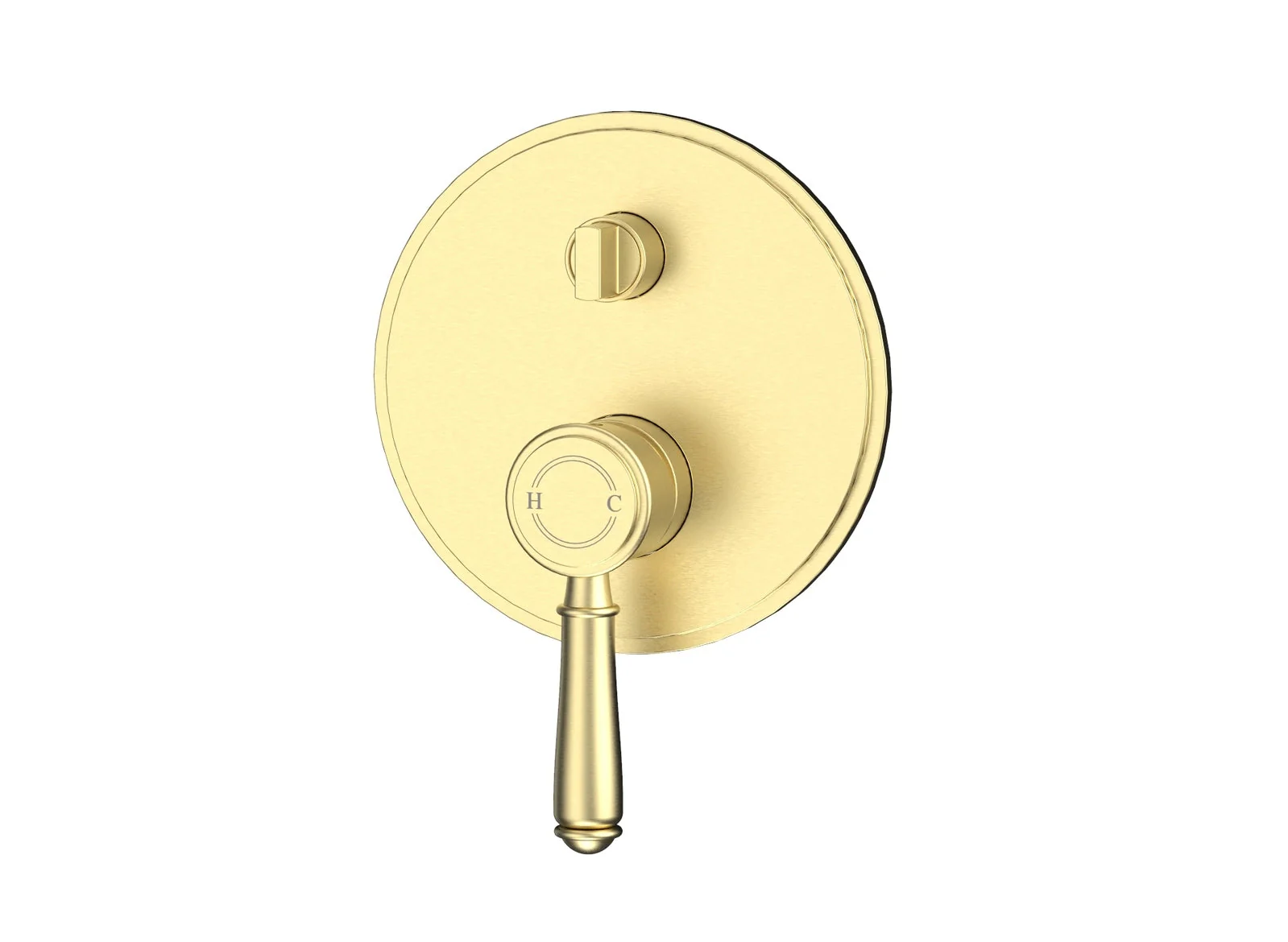 Ikon Clasico Wall Mixer With Diverter Brushed Gold - Image 6