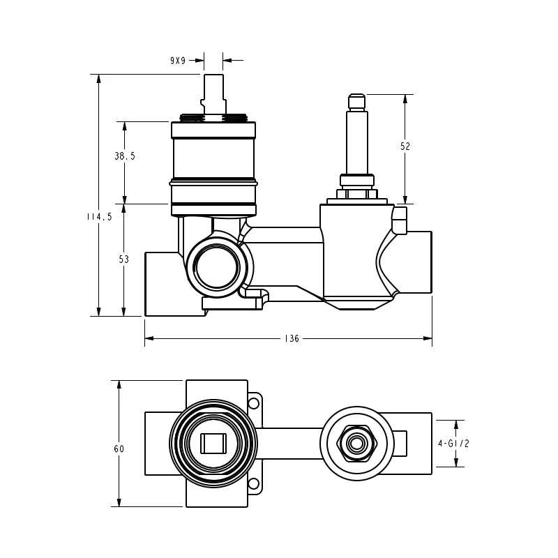 Ikon Clasico Wall Mixer With Diverter Matte Black - Image 4
