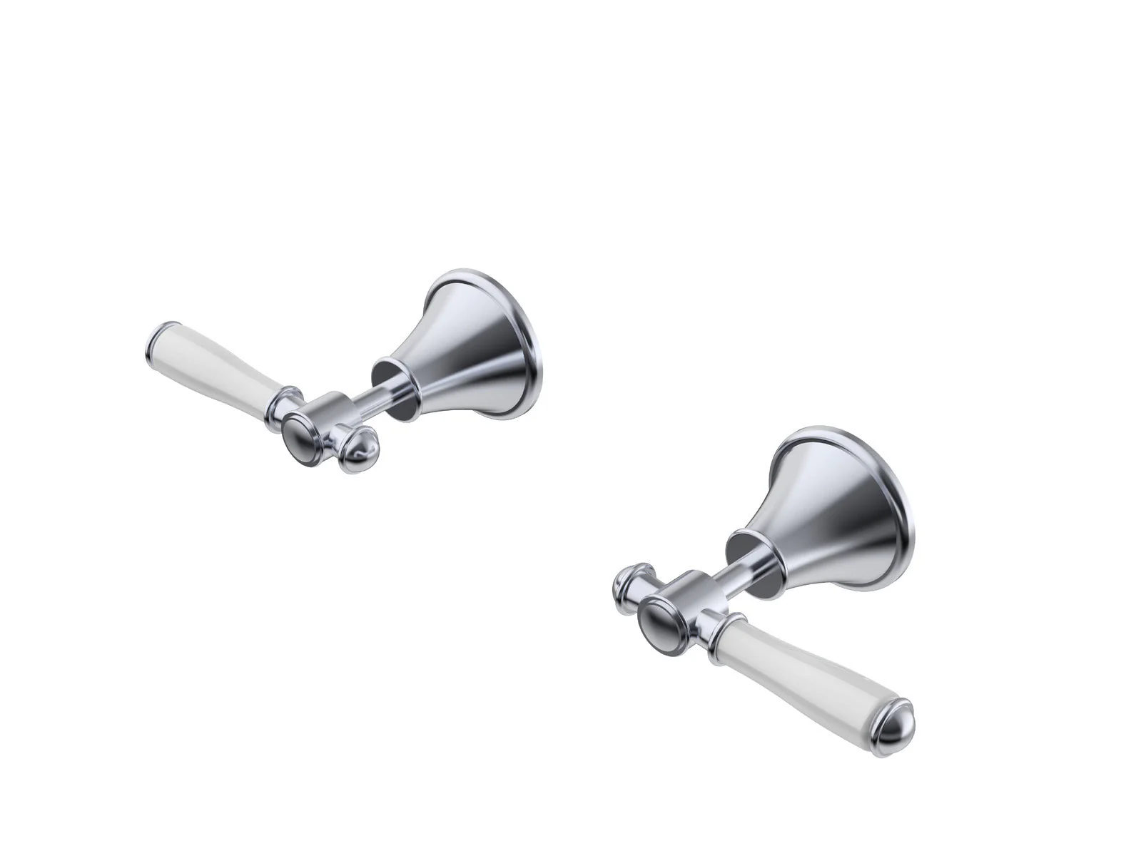 Ikon Clasico Wall Top Assemblies Ceramic Handle Chrome - Image 4