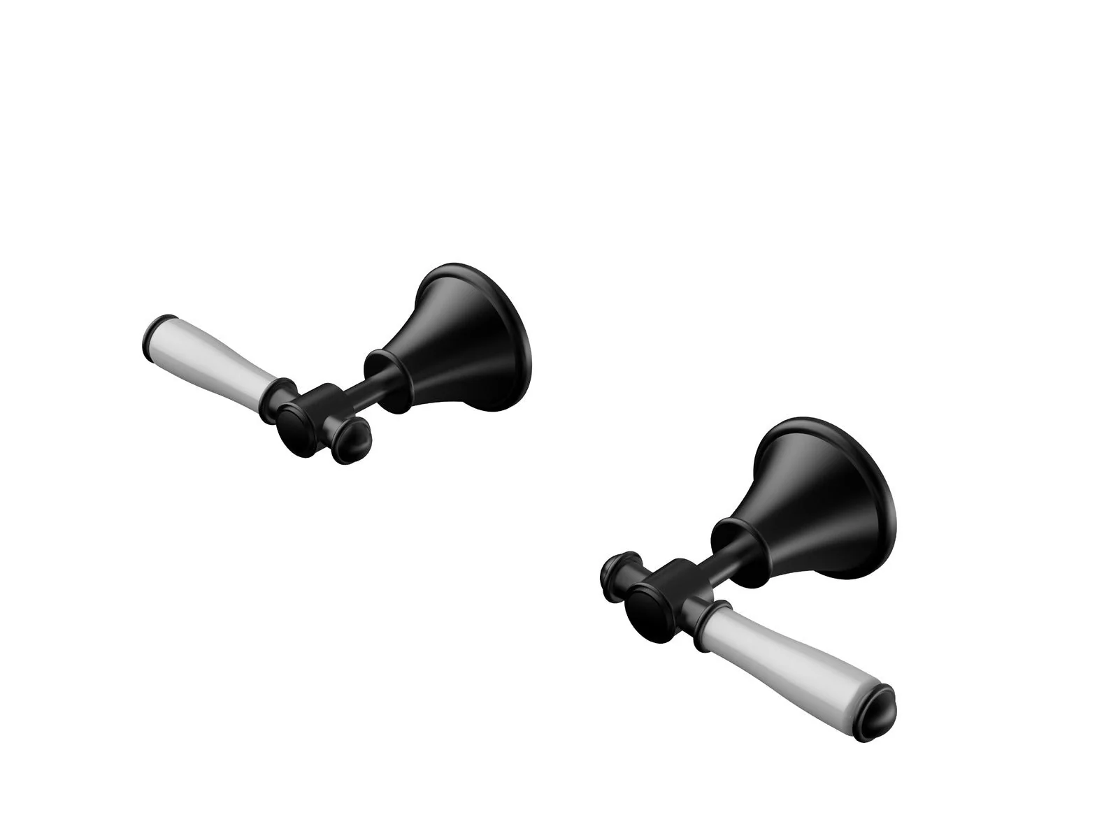 Ikon Clasico Wall Top Assemblies Ceramic Handle Matte Black - Image 6