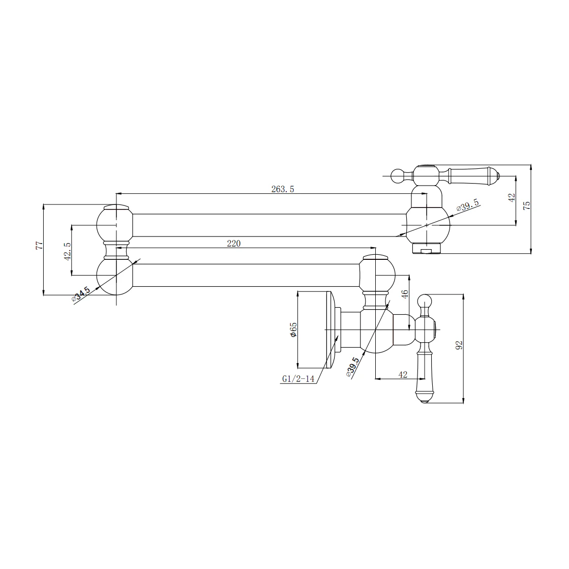 Clasico Pot Filler Brushed Nickel - Image 2