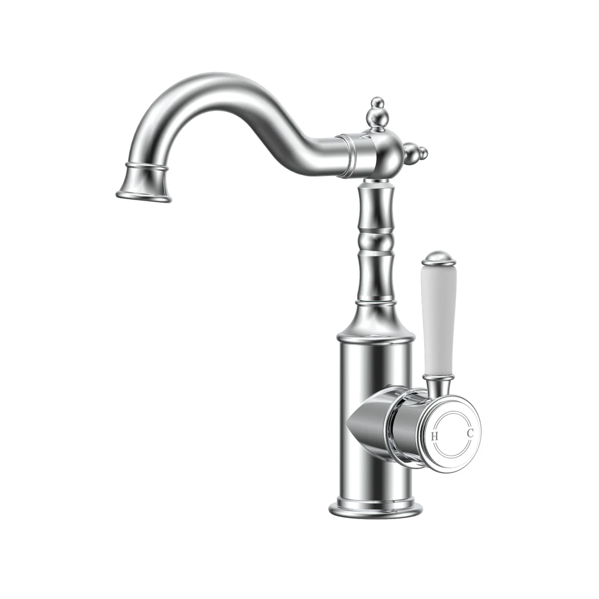 Ikon Clasico Basin Mixer Ceramic Handle Chrome - Image 2