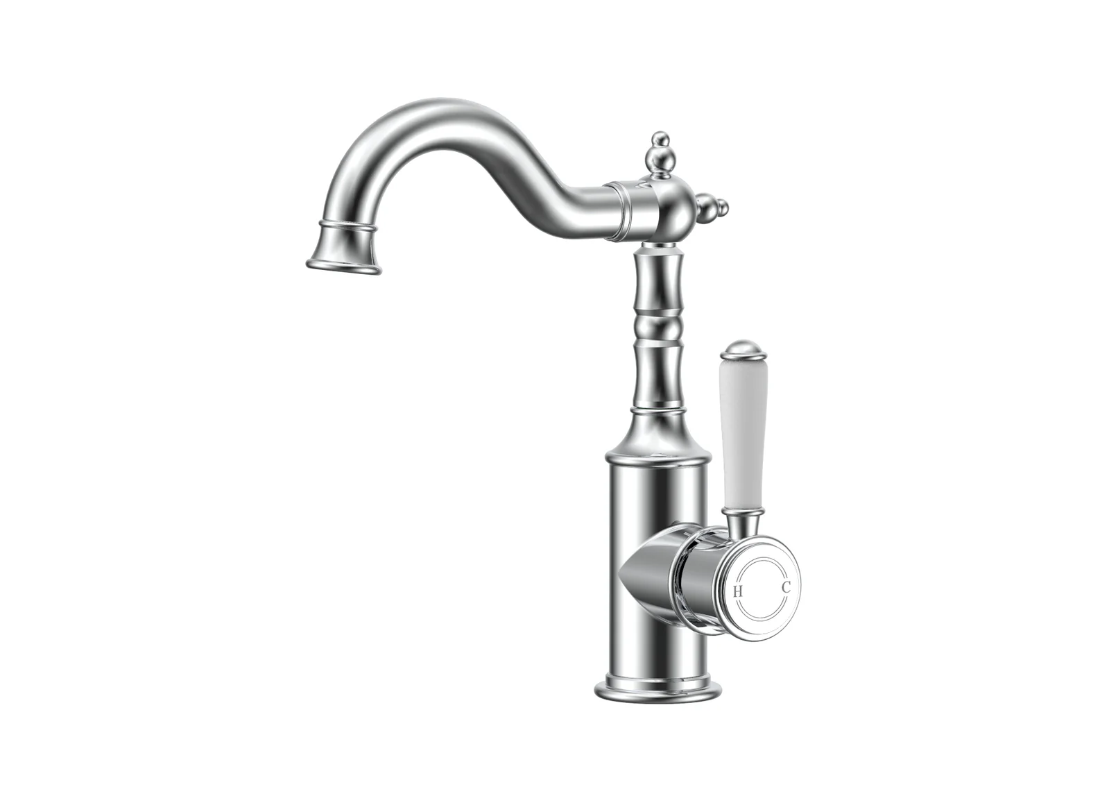 Ikon Clasico Basin Mixer Ceramic Handle Chrome - Image 4