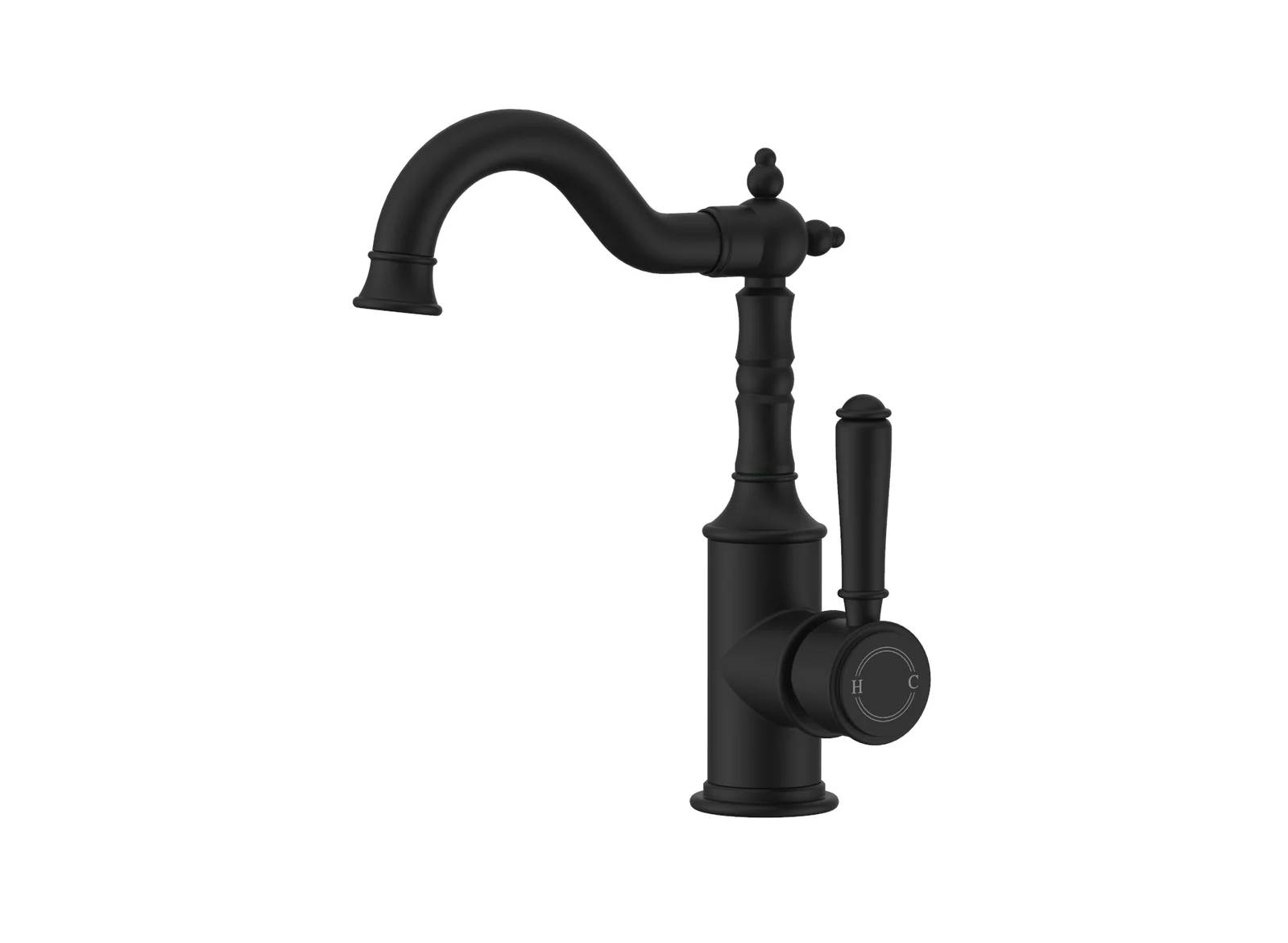 Ikon Clasico Basin Mixer Matte Black - Image 4
