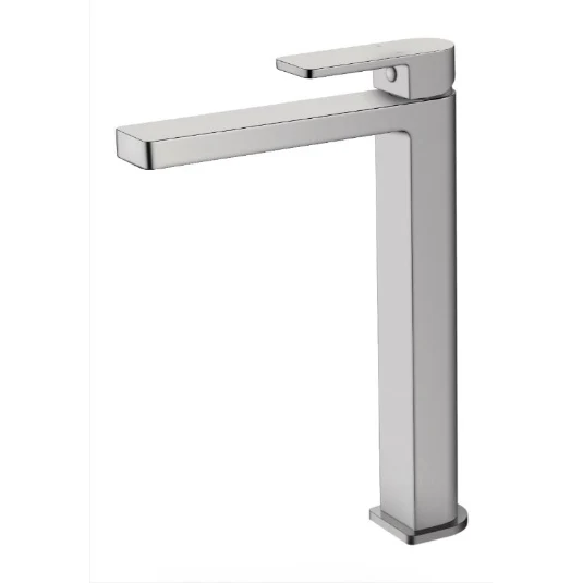 Ikon Flores High Rise Basin Mixer Brushed Nickel - Image 4