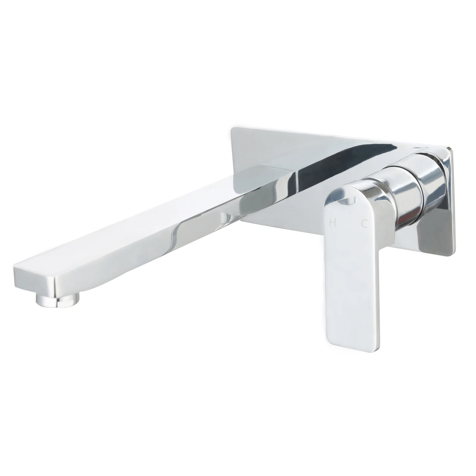 Ikon Flores Wall Basin Mixer with Spout Chrome - Image 4