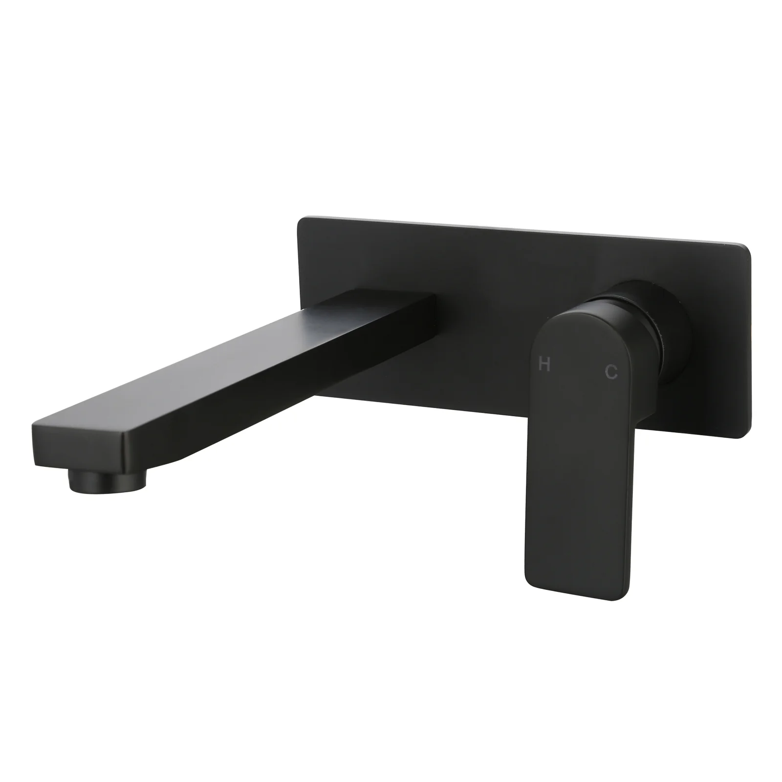 Ikon Flores Wall Basin Mixer With Spout Matte Black - Image 4