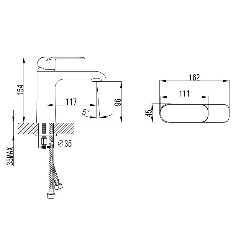Ikon Kara Basin Mixer Matt Black - Image 5