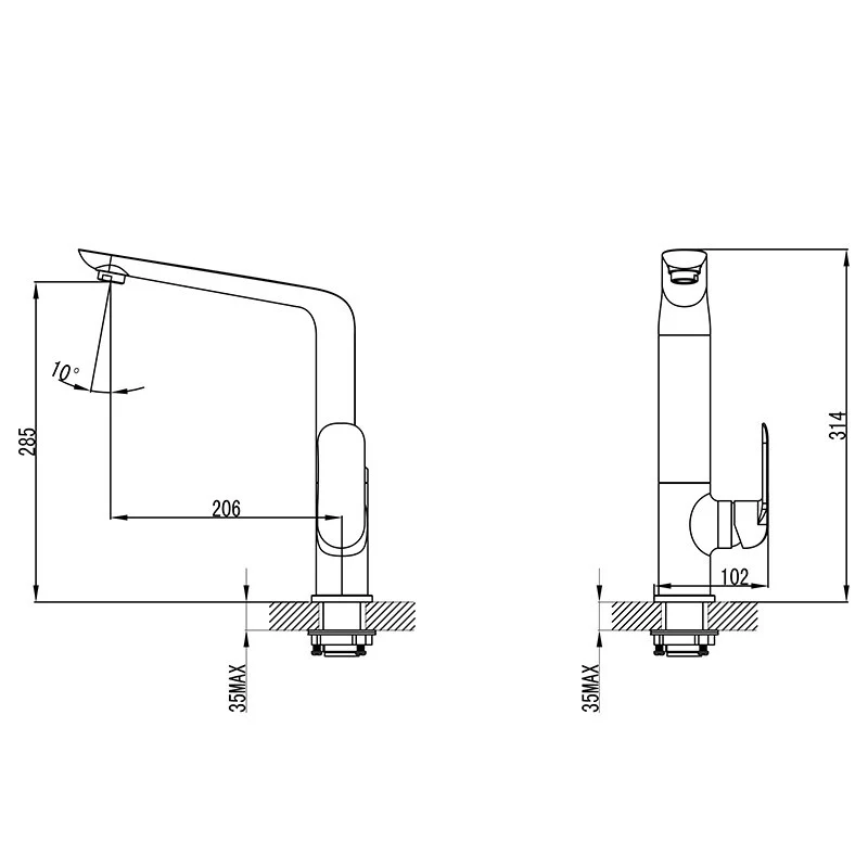 Ikon Kara Kitchen And Laundry Sink Mixer Chrome - Image 2