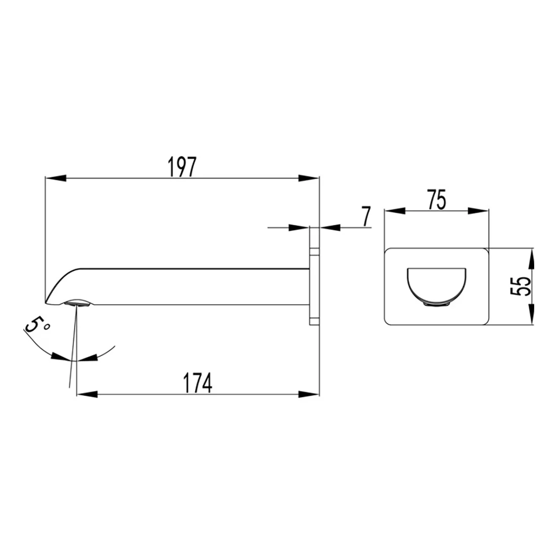 Ikon Kara Square Spout Chrome - Image 2