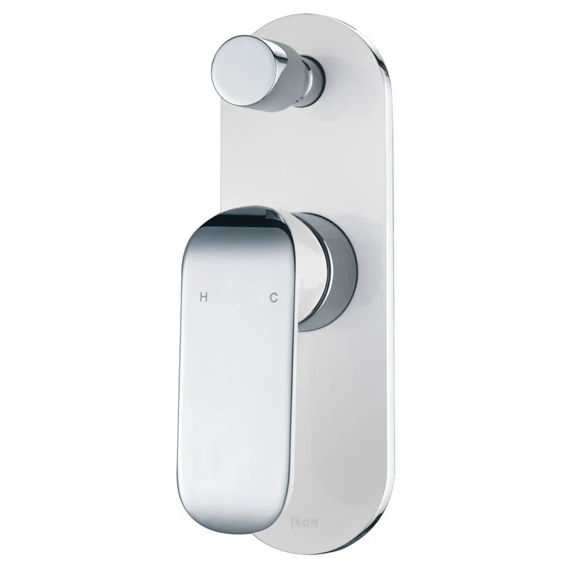 Ikon Kara Wall Mixer With Diverter Chrome White - Image 3
