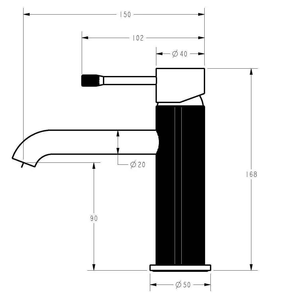 Linie Basin Mixer Gun Metal - Image 2
