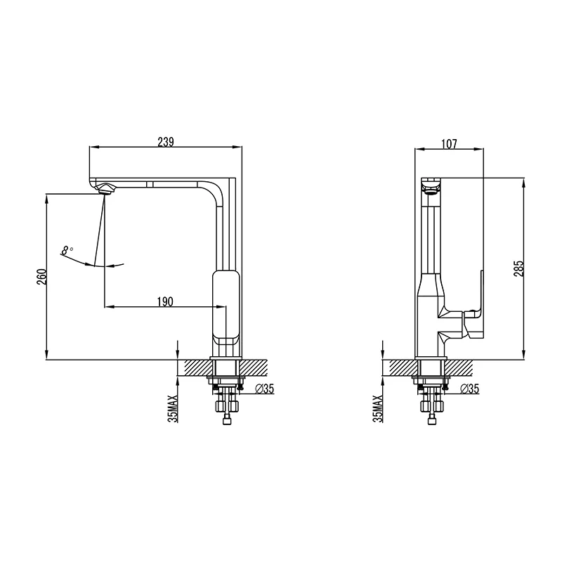 Ikon Seto Kitchen And Laundry Sink Mixer Chrome & White - Image 2