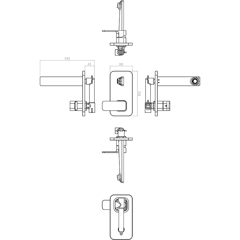 Ikon Seto Wall Basin Mixer Chrome & White - Image 2