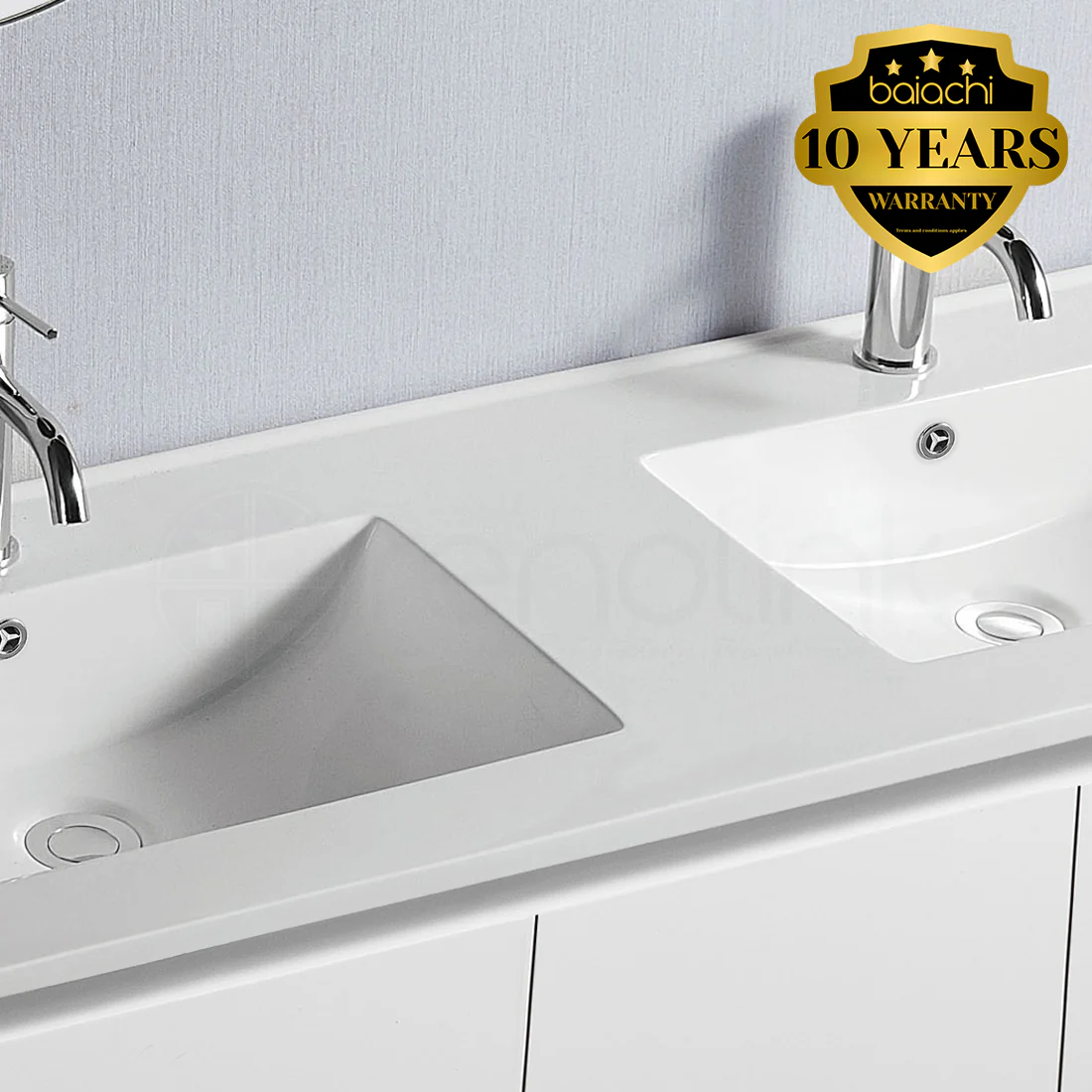Ivana 1200mm PVC Water Proof Bathroom Vanity Double Ceramic Basin
