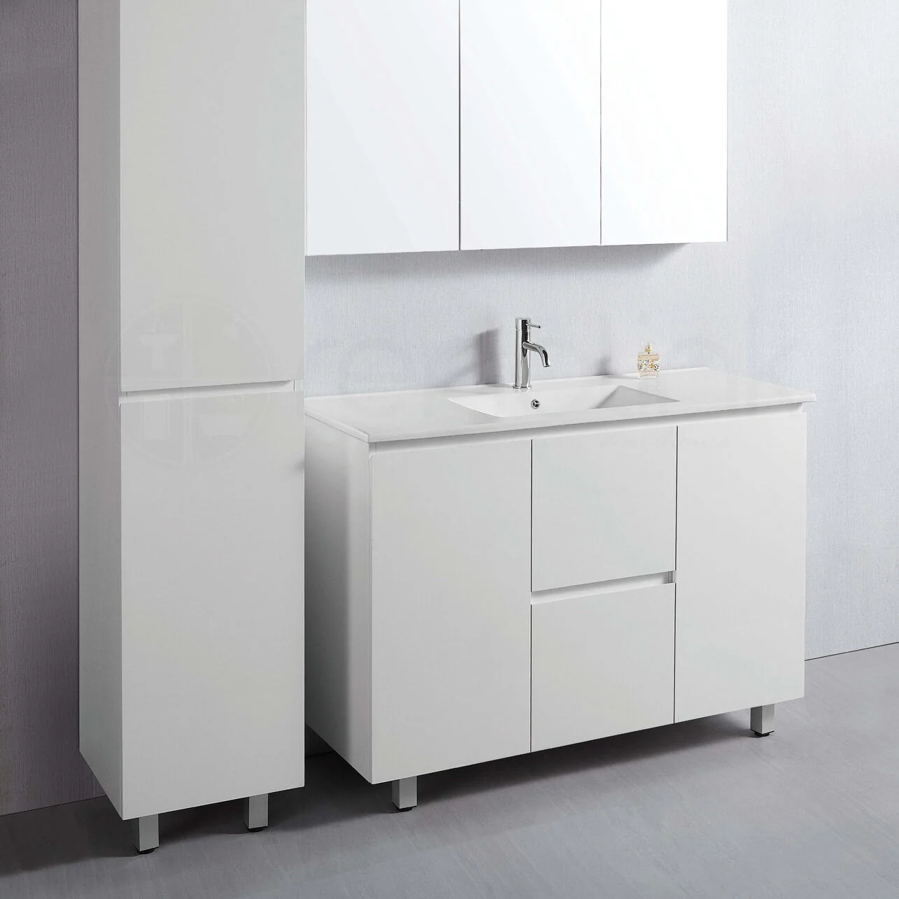 Ivana 1200mm PVC Water Proof Bathroom Vanity Double Ceramic Basin - Image 2