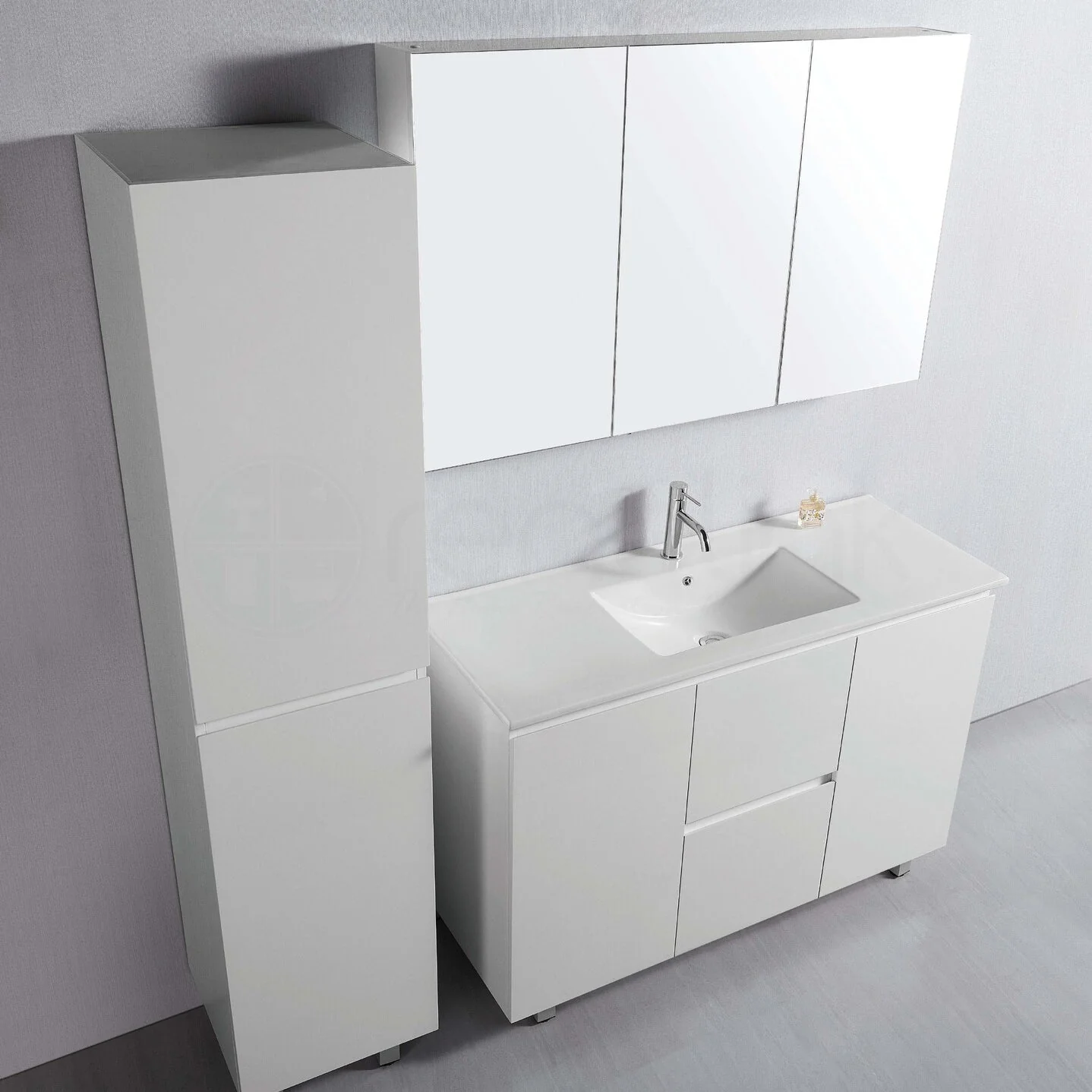 Ivana 1200mm PVC Water Proof Bathroom Vanity Double Ceramic Basin - Image 3