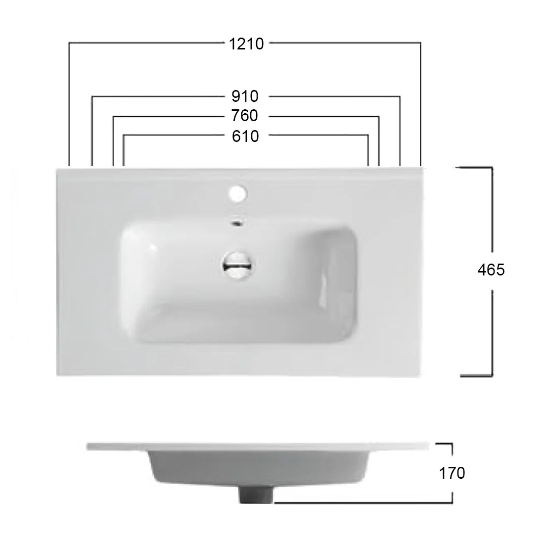 Ivana 600mm PVC Water Proof Wall Hung Bathroom Vanity Ceramic Basin - Image 4