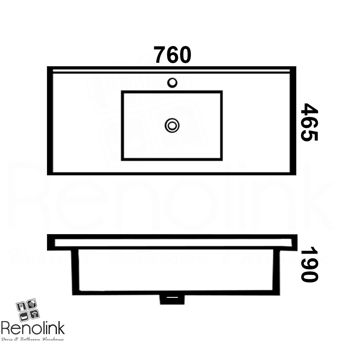 Ivana 750mm PVC Water Proof Bathroom Vanity Left Drawers Ceramic Basin - Image 4