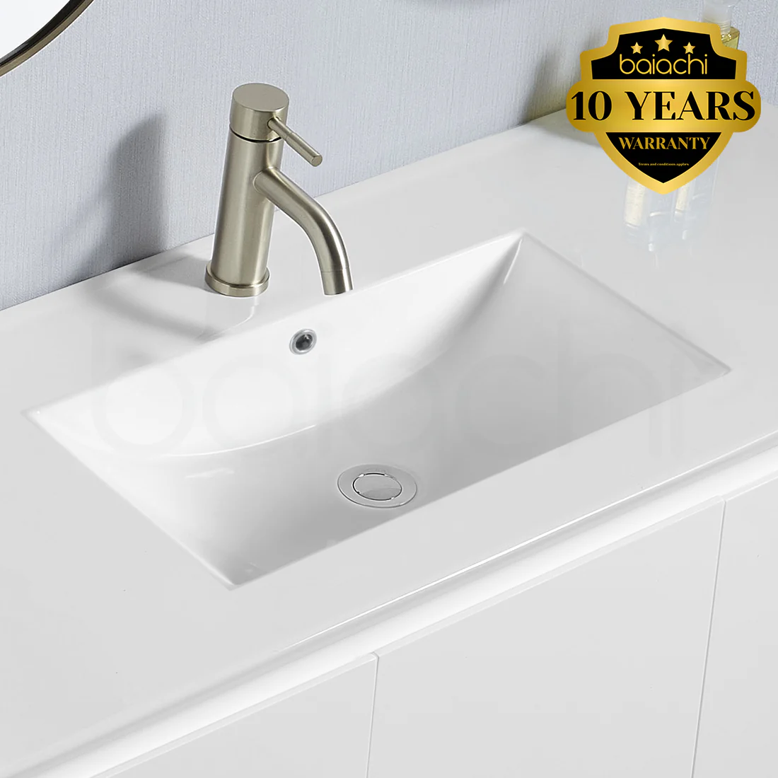 Ivana 750mm PVC Water Proof Wall Hung Bathroom Vanity Left Drawers Ceramic Basin