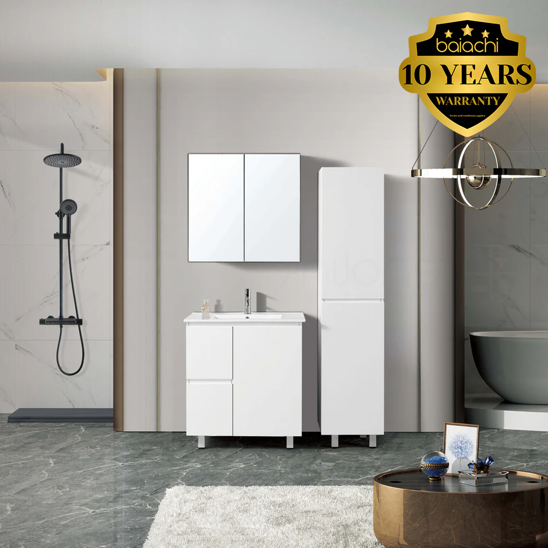 Ivana 750mm PVC Water Proof Bathroom Vanity Left Drawers Cabinet