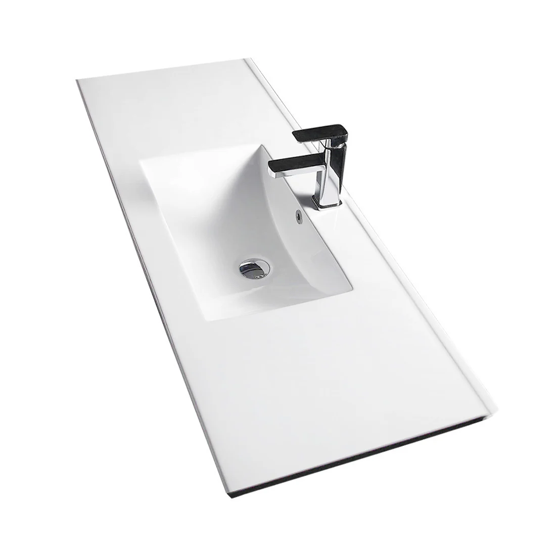 Ivana 900mm PVC Water Proof Wall Hung Bathroom Vanity Left Drawers Ceramic Basin - Image 3