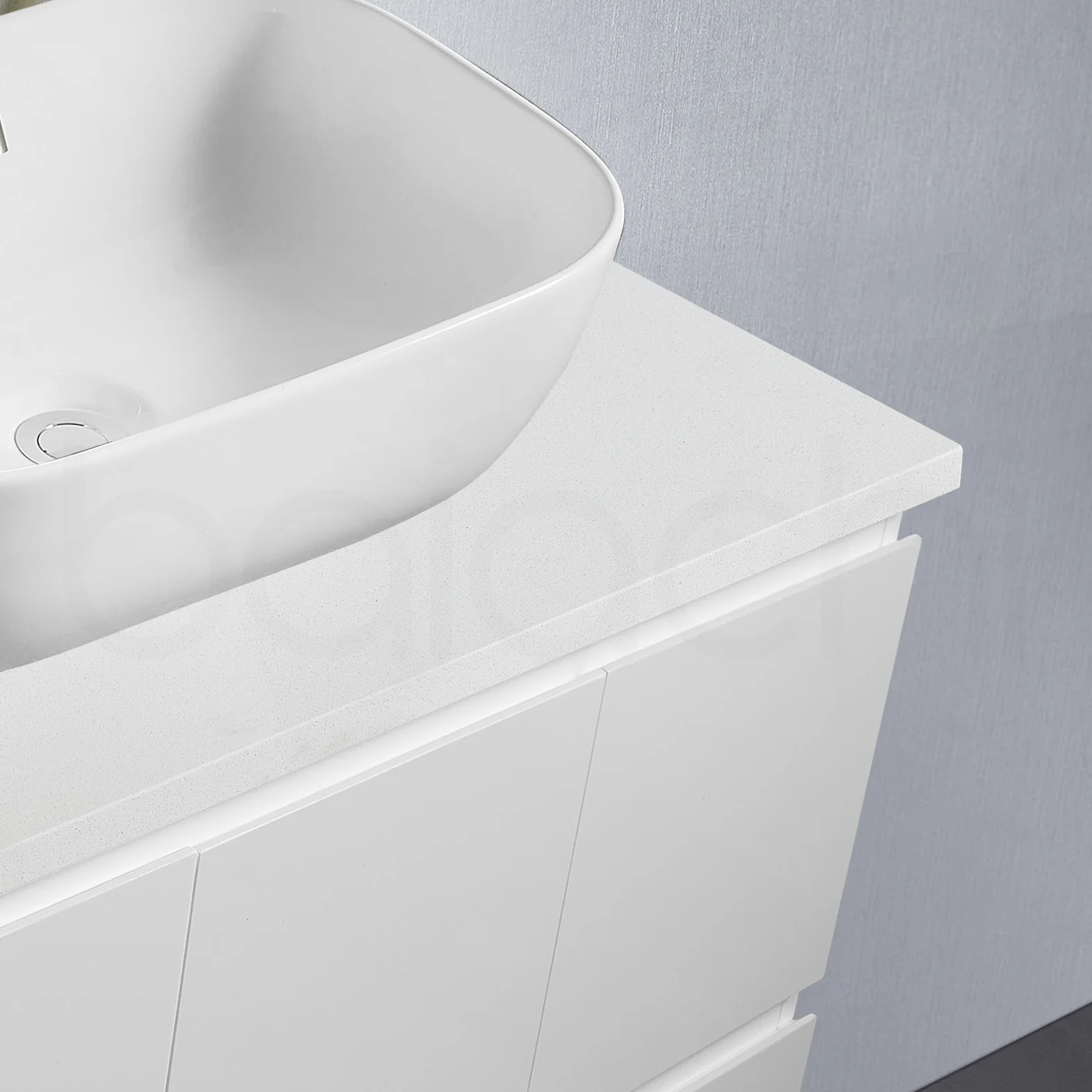 Ivana 900mm PVC Water Proof Bathroom Vanity Left Drawers White Quartz Stone - Image 5