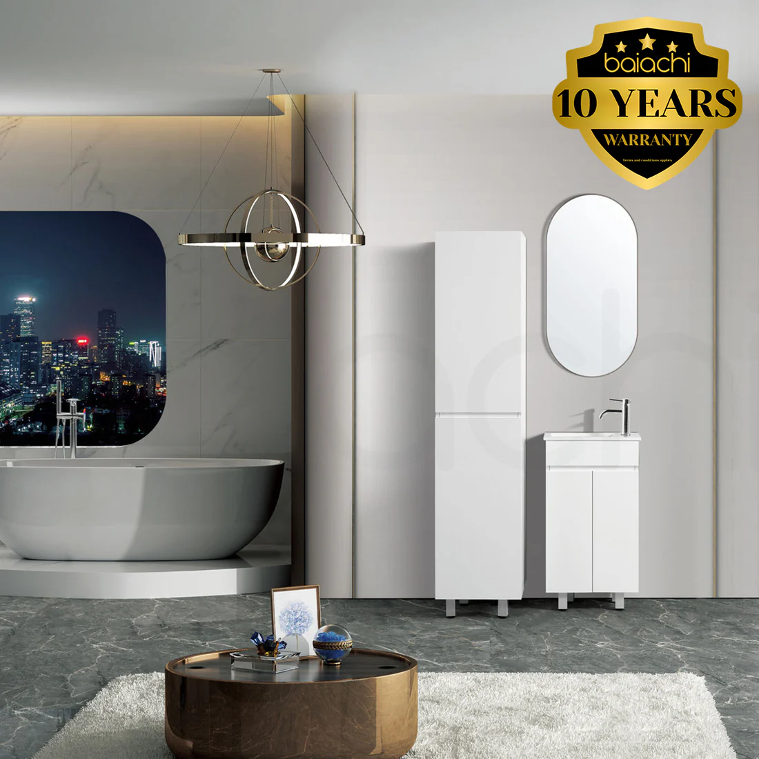 Jasmin 465mm Slim PVC Water Proof Bathroom Vanity Cabinet