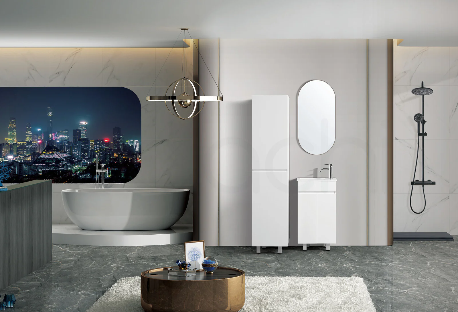 Jasmin 465mm Slim PVC Water Proof Bathroom Vanity Cabinet - Image 7