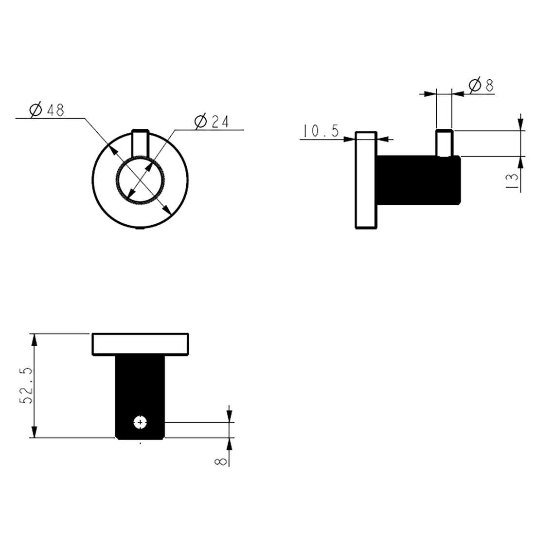 Linie Robe Hook Matte Black - Image 2