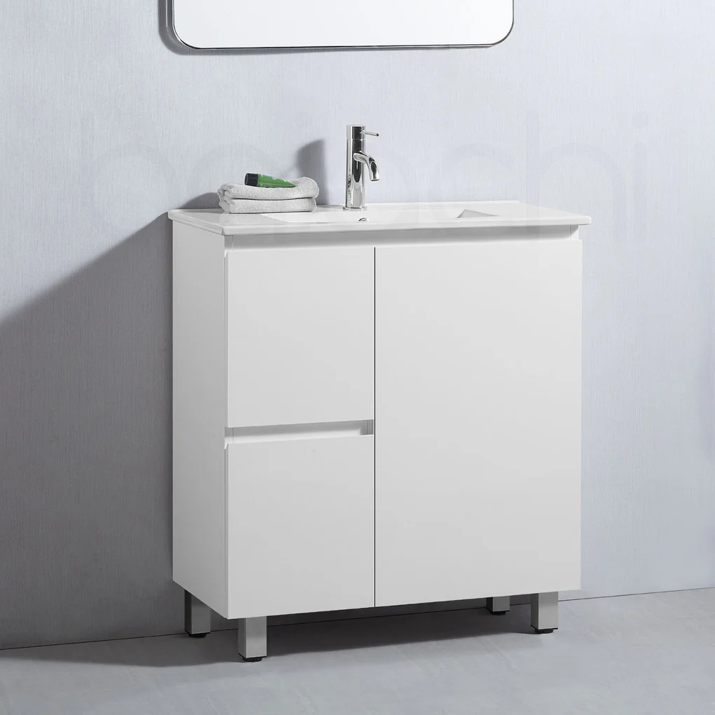 Lucena 750mm Slim Left Drawer PVC Water Proof Bathroom Vanity Cabinet - Image 2