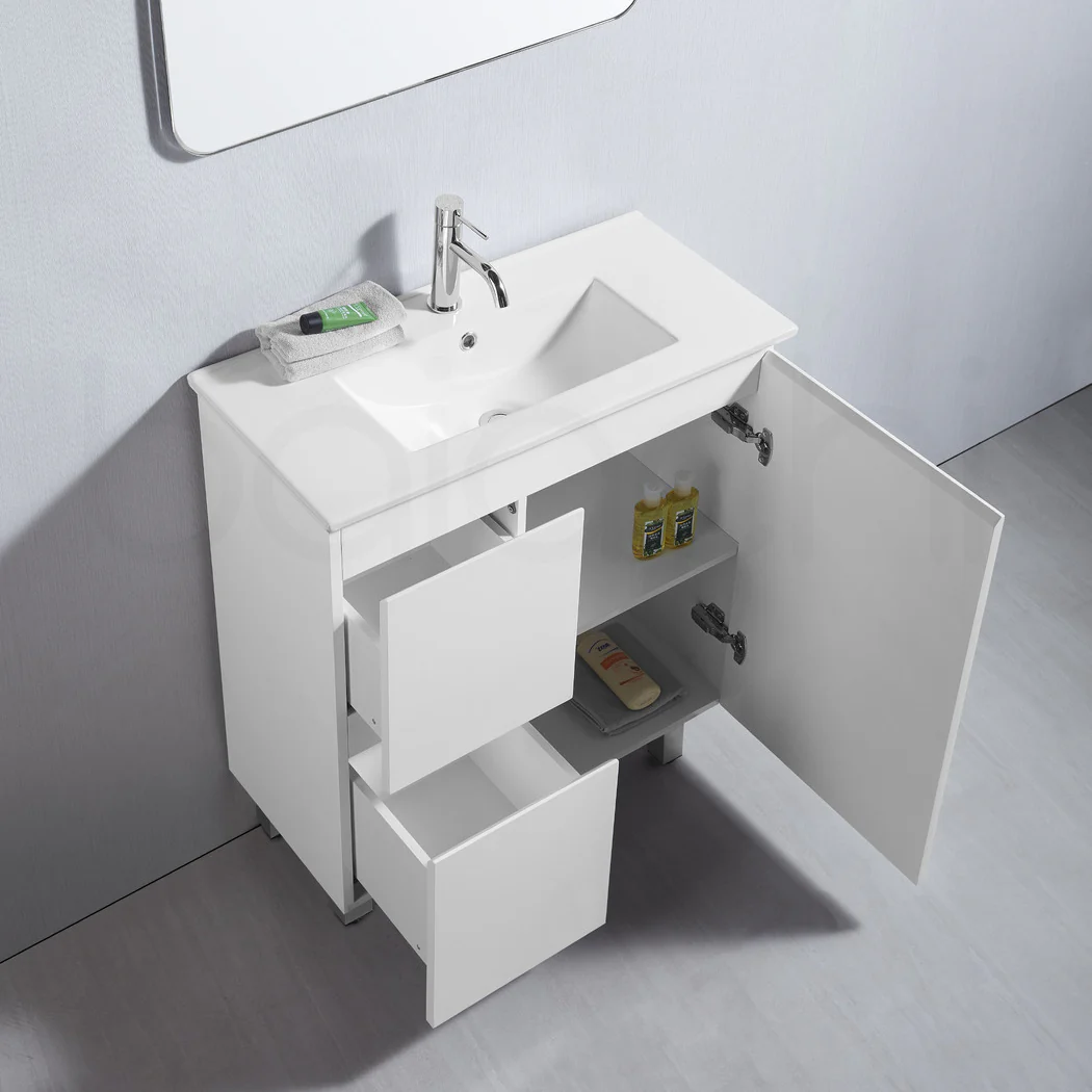 Lucena 750mm Slim Left Drawer PVC Water Proof Bathroom Vanity Cabinet - Image 4