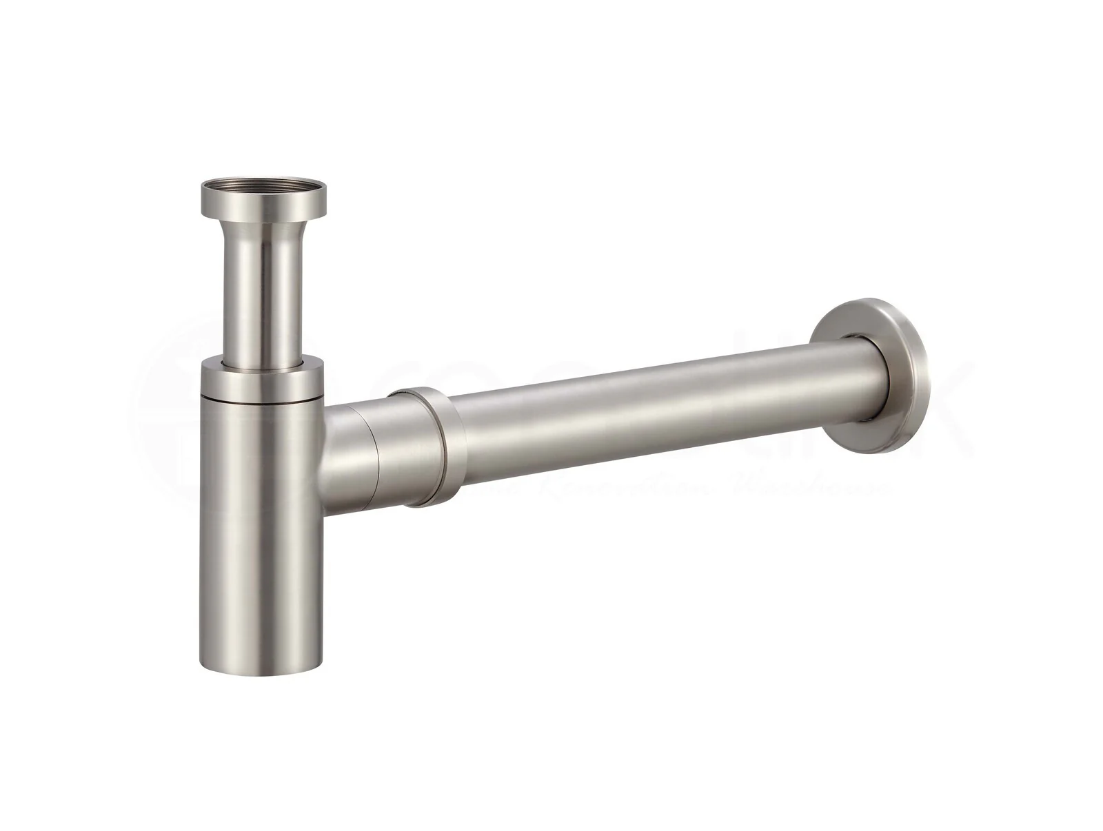 Moreton Round Brass Bottle Trap 40mm Brushed Nickel - Image 3