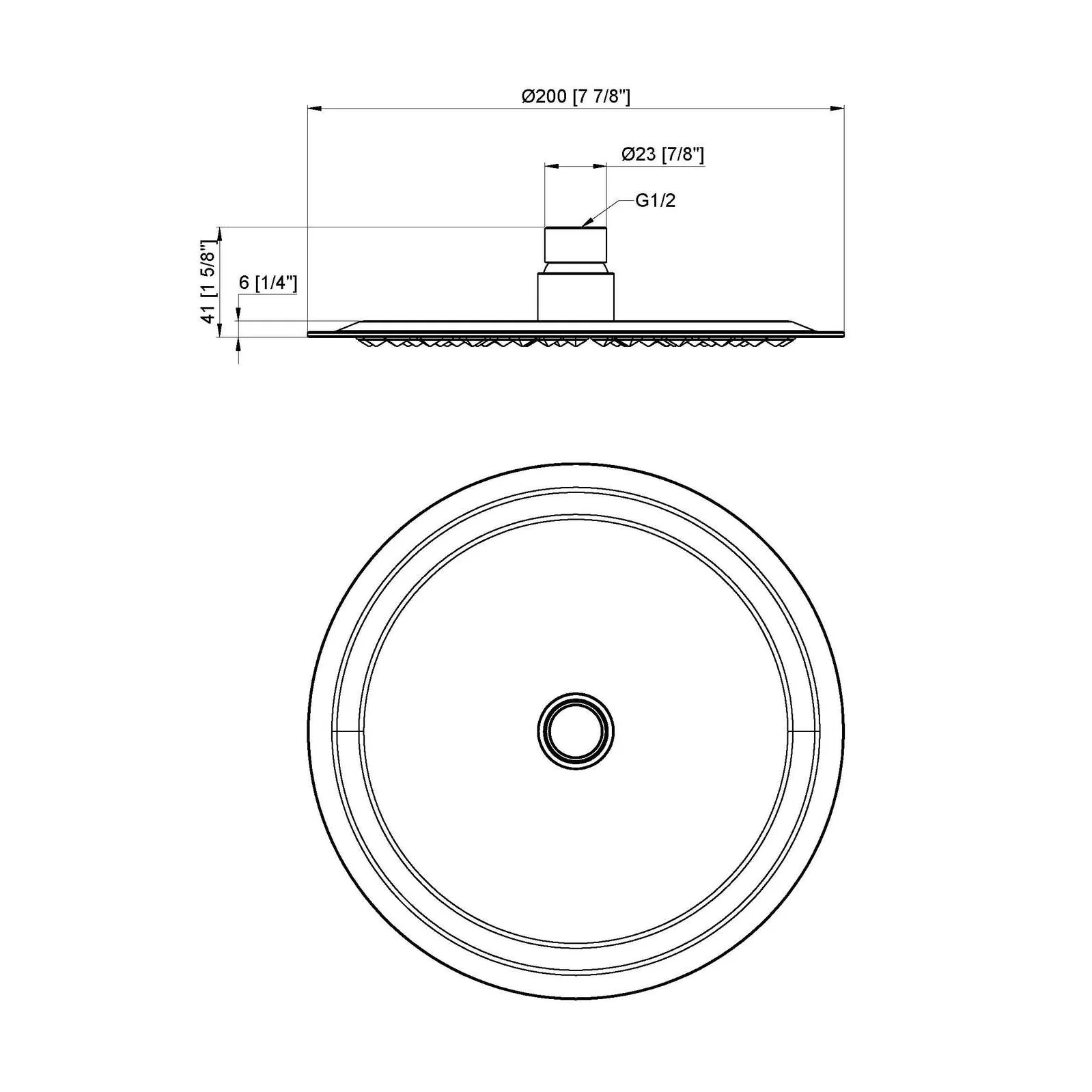 Moreton Round Stainless Steel Shower Head 200mm Chrome - Image 2